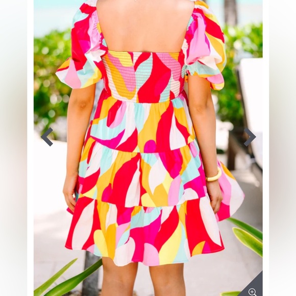 FLYING TOMATO Sweet Dreams Pink Abstract Mini Babydoll Dress- Size Small - Picture 5 of 10